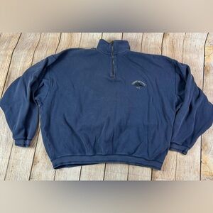 Mens Tommy Bahama Blue 1/4 Zip Pullover Long Sleeve Sweatshirt Relax Size 2XL